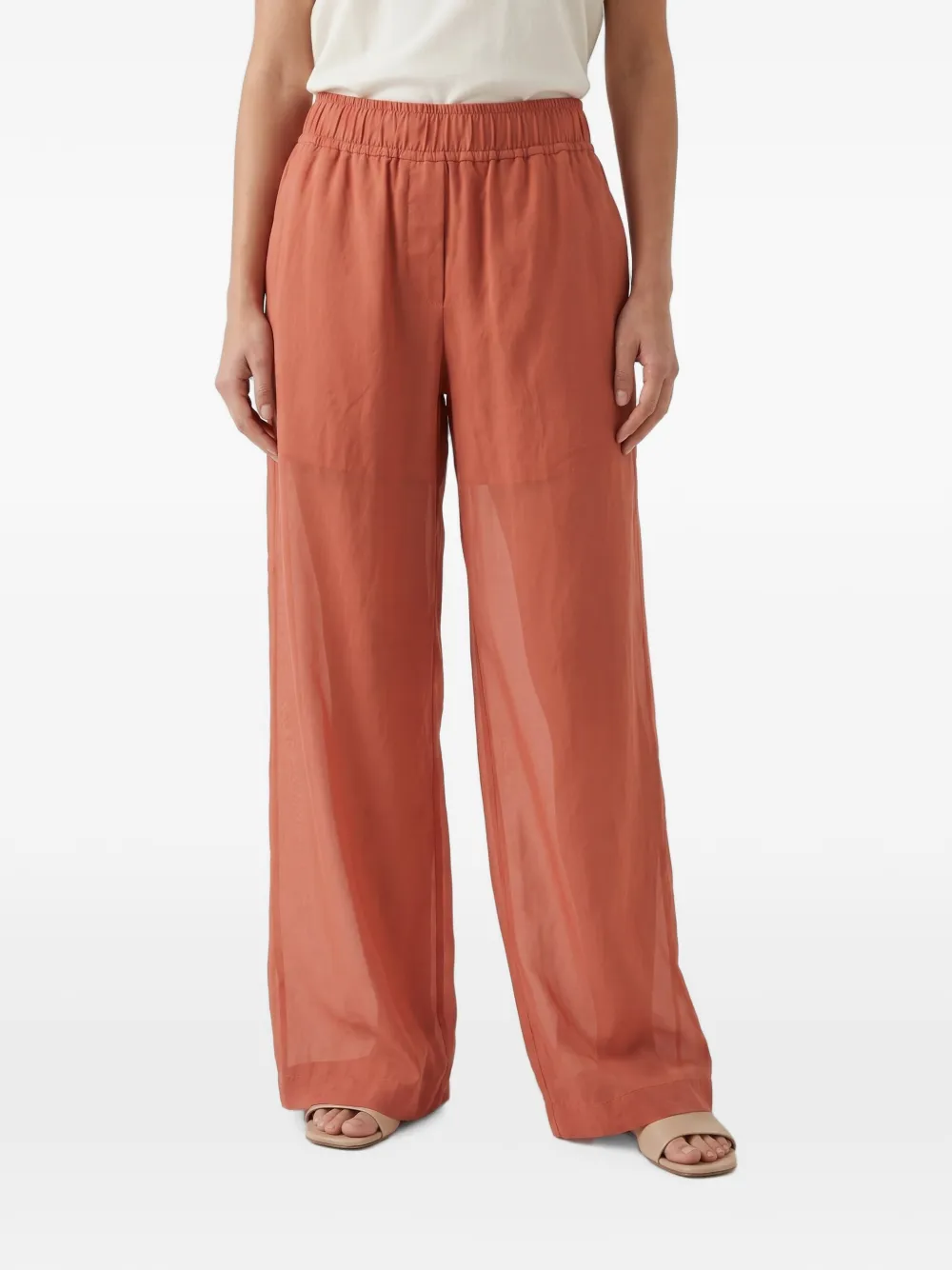 Brunello Cucinelli Brunello Cucinelli Women's Rust Relaxed Wide LEG Trousers - Arancione