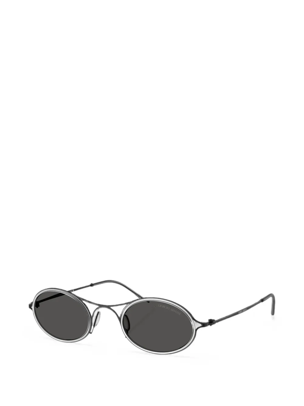 Giorgio Armani Zonnebril met ovalen montuur Zwart