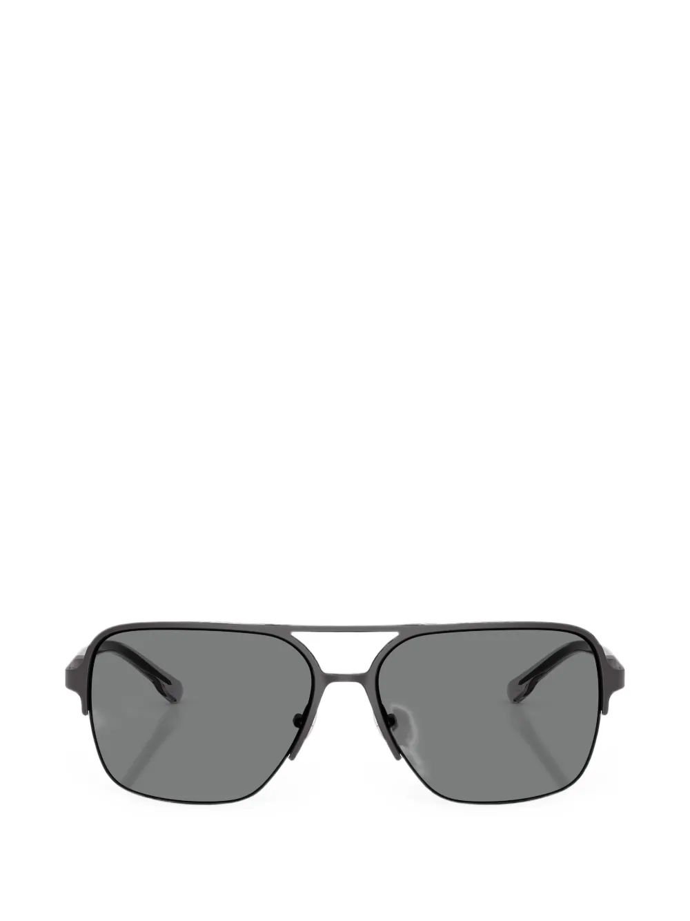 Brooks Brothers pilot-frame semi-rim sunglasses · 57