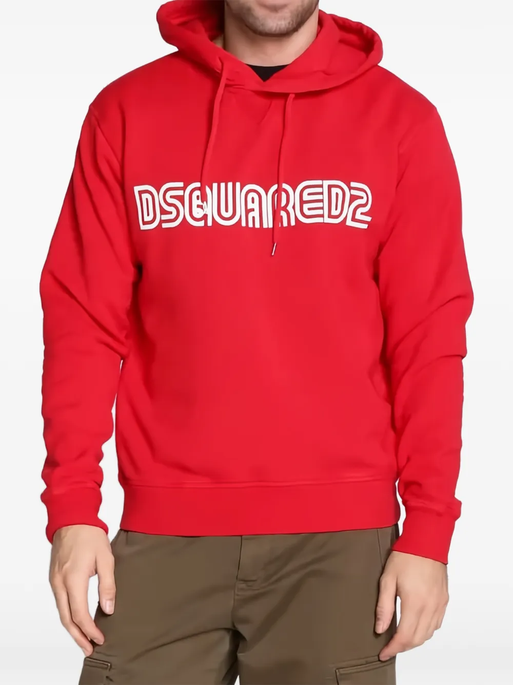 DSQUARED2 logo-print hoodie Rood