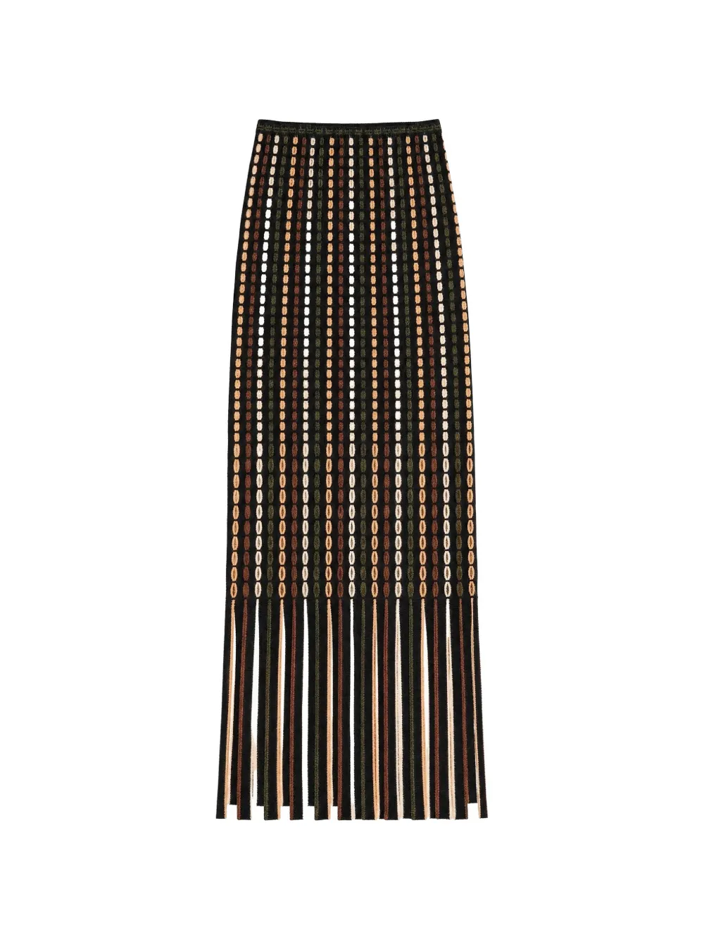 Ulla Johnson Ineze fringe-detail knitted maxi skirt - Schwarz