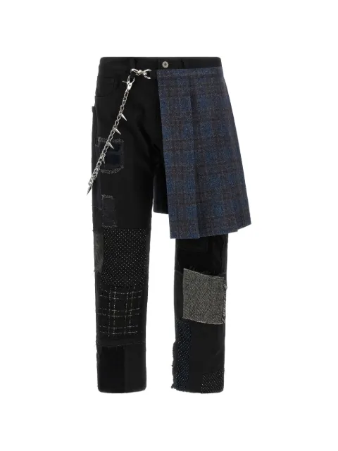 Junya Watanabe MAN kilt-panel patchwork jeans