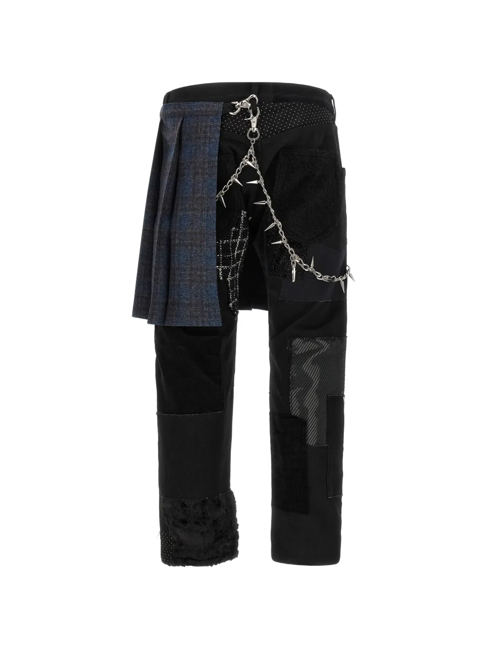 Junya Watanabe MAN Jeans met patchwork en kilt-vlak Zwart