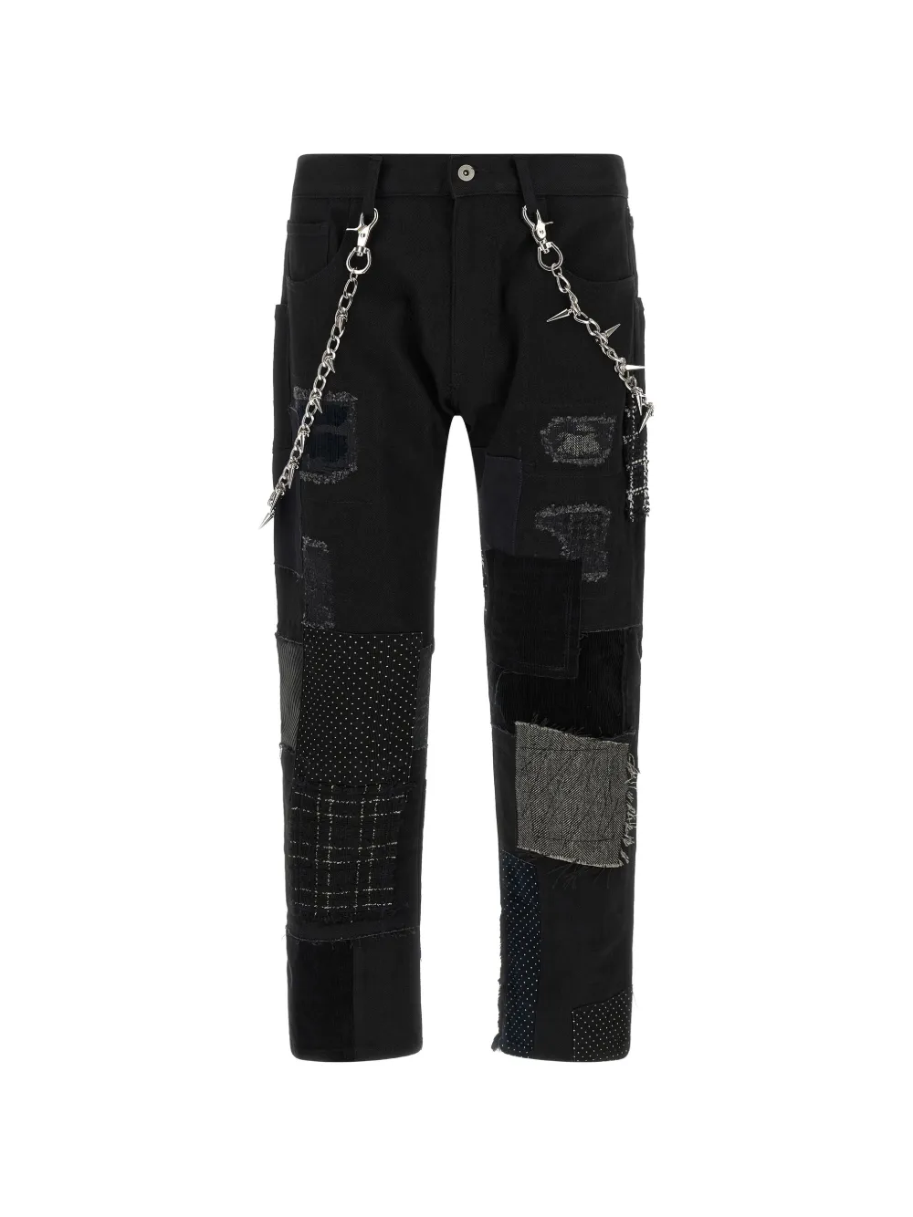 Junya Watanabe MAN Jeans met patchwork en kilt-vlak Zwart