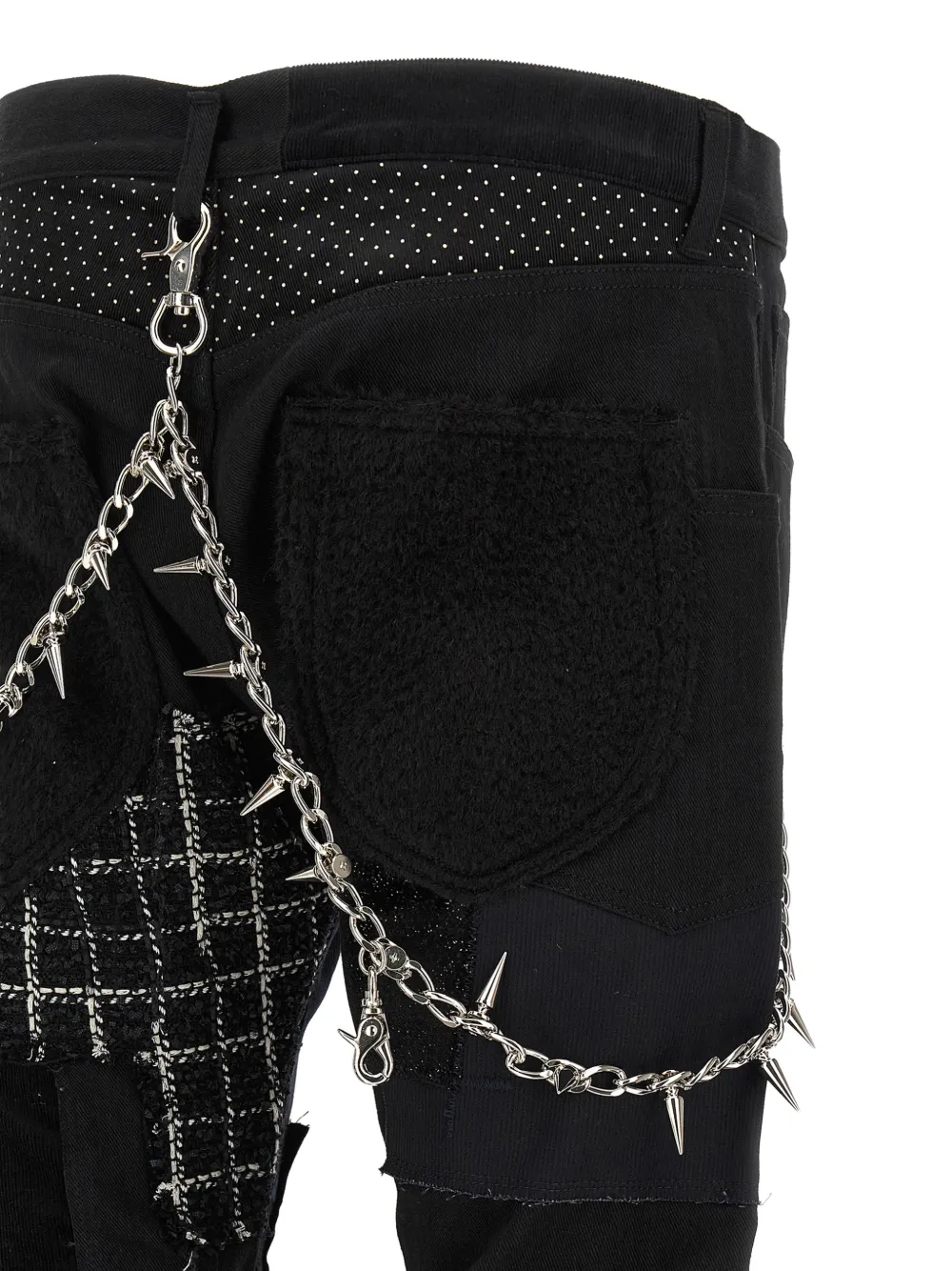 Junya Watanabe MAN Jeans met patchwork en kilt-vlak Zwart