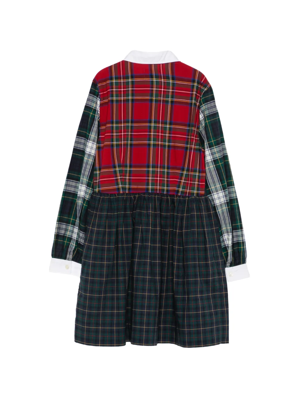 POLO RALPH LAUREN KIDS patchwork tartan-print dress Groen