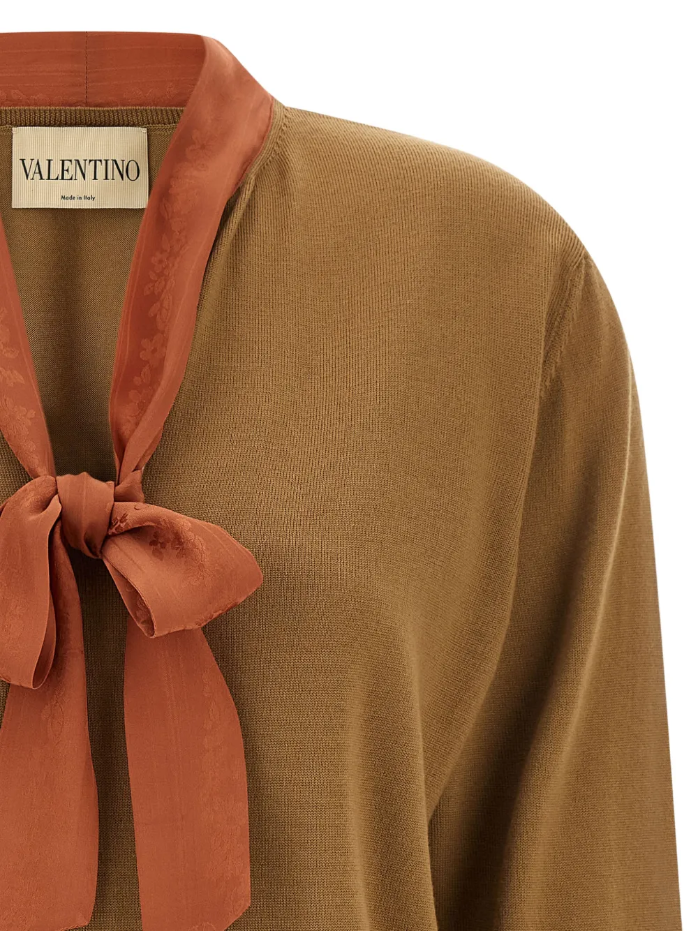 Valentino Garavani Lavallière trui met bloemen-jacquard Bruin