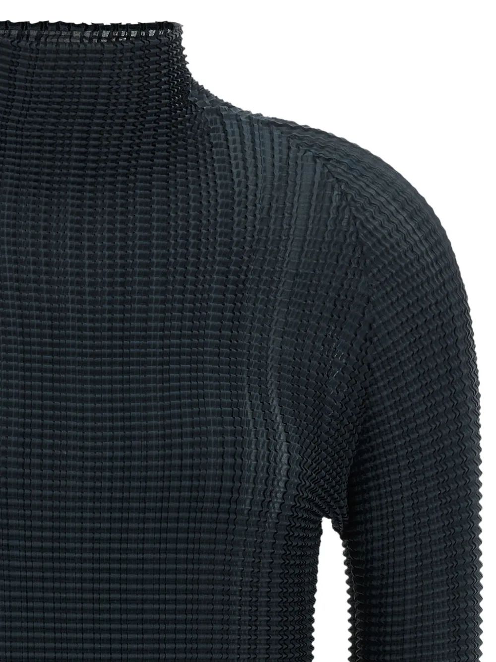 Issey Miyake Wooly Pleats-68 geplooide blouse Zwart