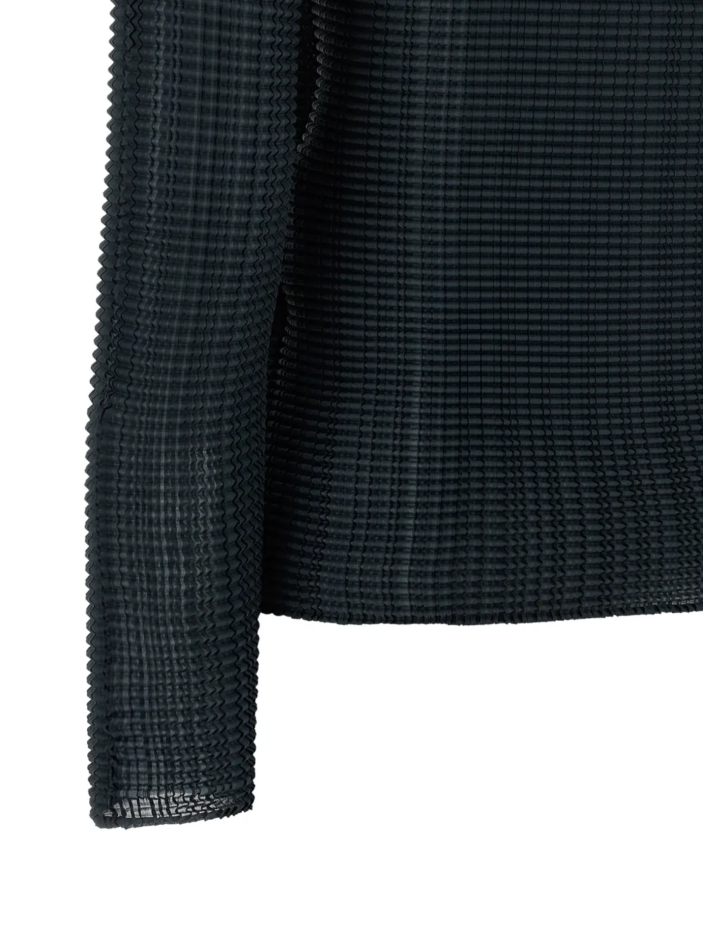 Issey Miyake Wooly Pleats-68 geplooide blouse Zwart