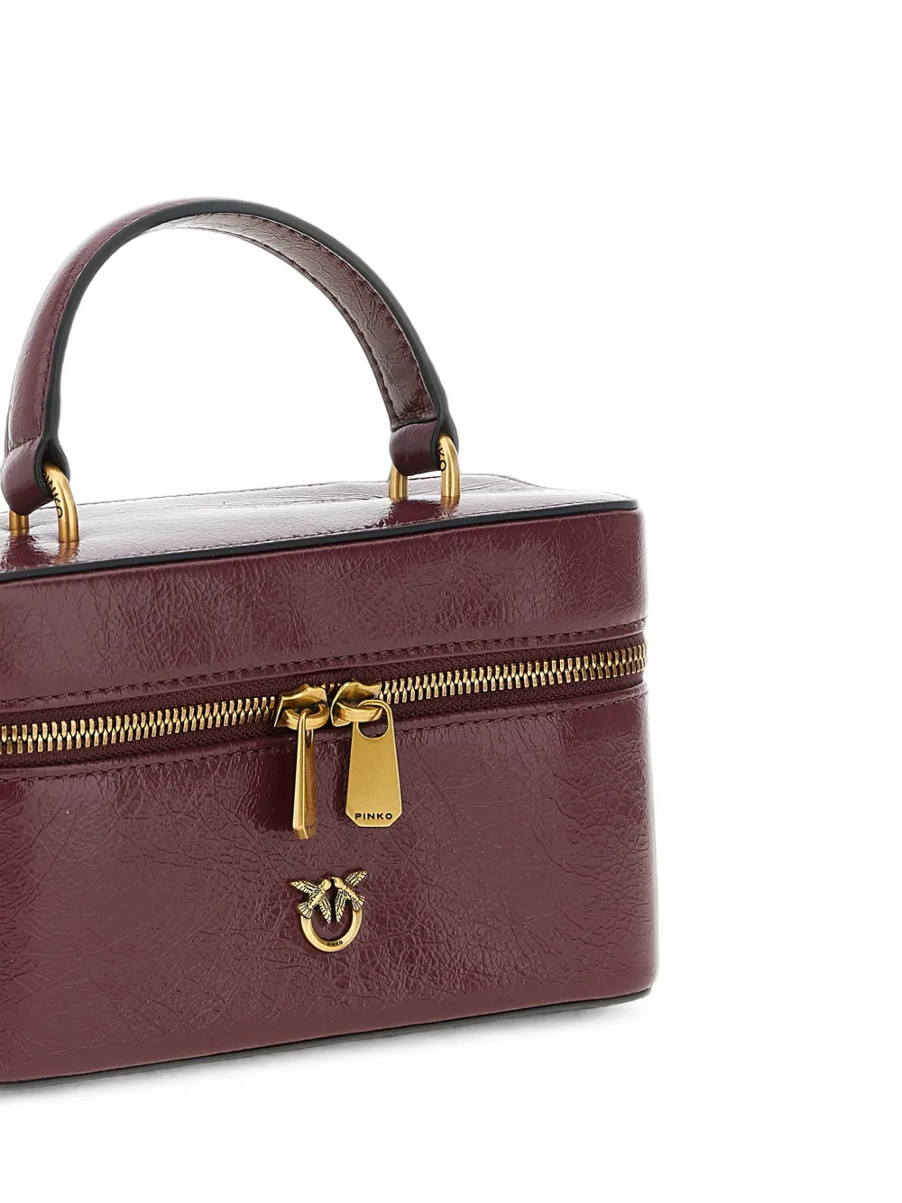 PINKO Kleine crossbodytas van glanzend leer Rood