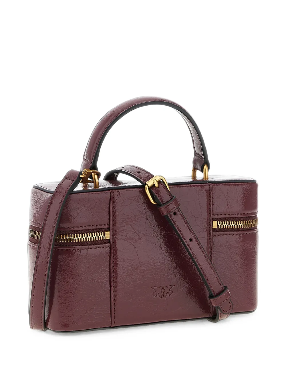 PINKO Kleine crossbodytas van glanzend leer Rood
