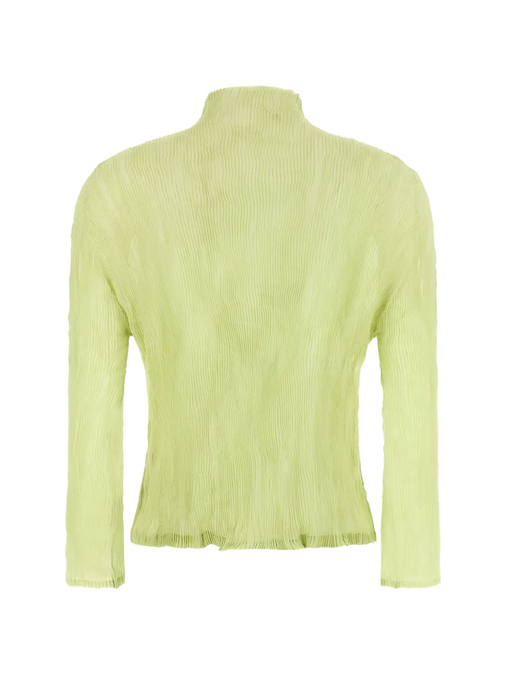 Issey Miyake Chiffon Twist 1 geplooide blouse met rits Groen