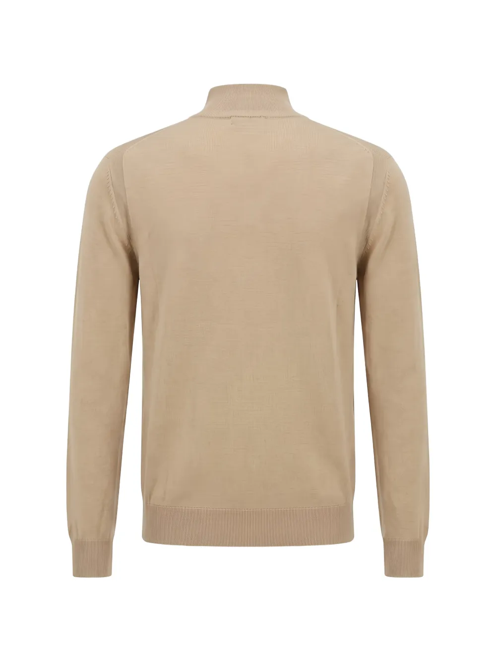 BOSS Trui met ritshals van wol zijde en kasjmier Beige