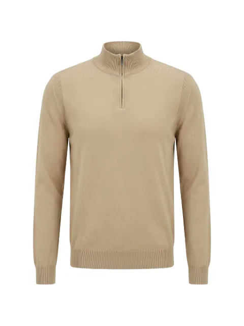 BOSS zipper-neck sweater in wool, silk and cashmere