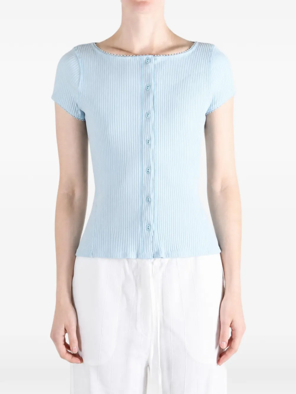Free People Most Wanted short-sleeve cardigan Blauw