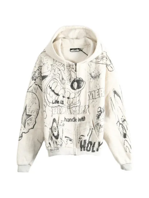 HELLSTAR graphic-print zip-up hoodie