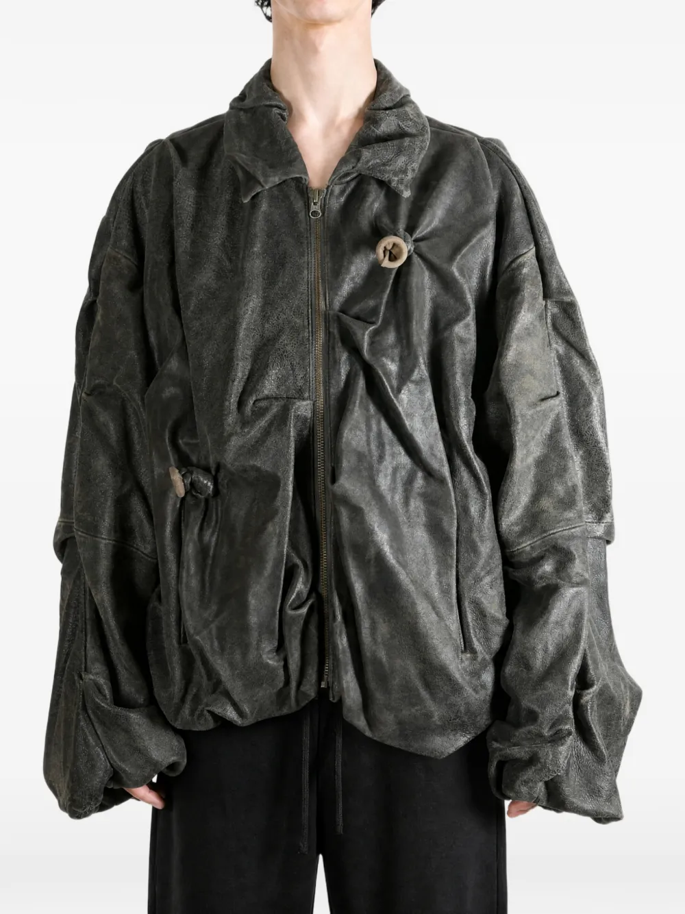 Doublet crinkled-finish jacket Grijs