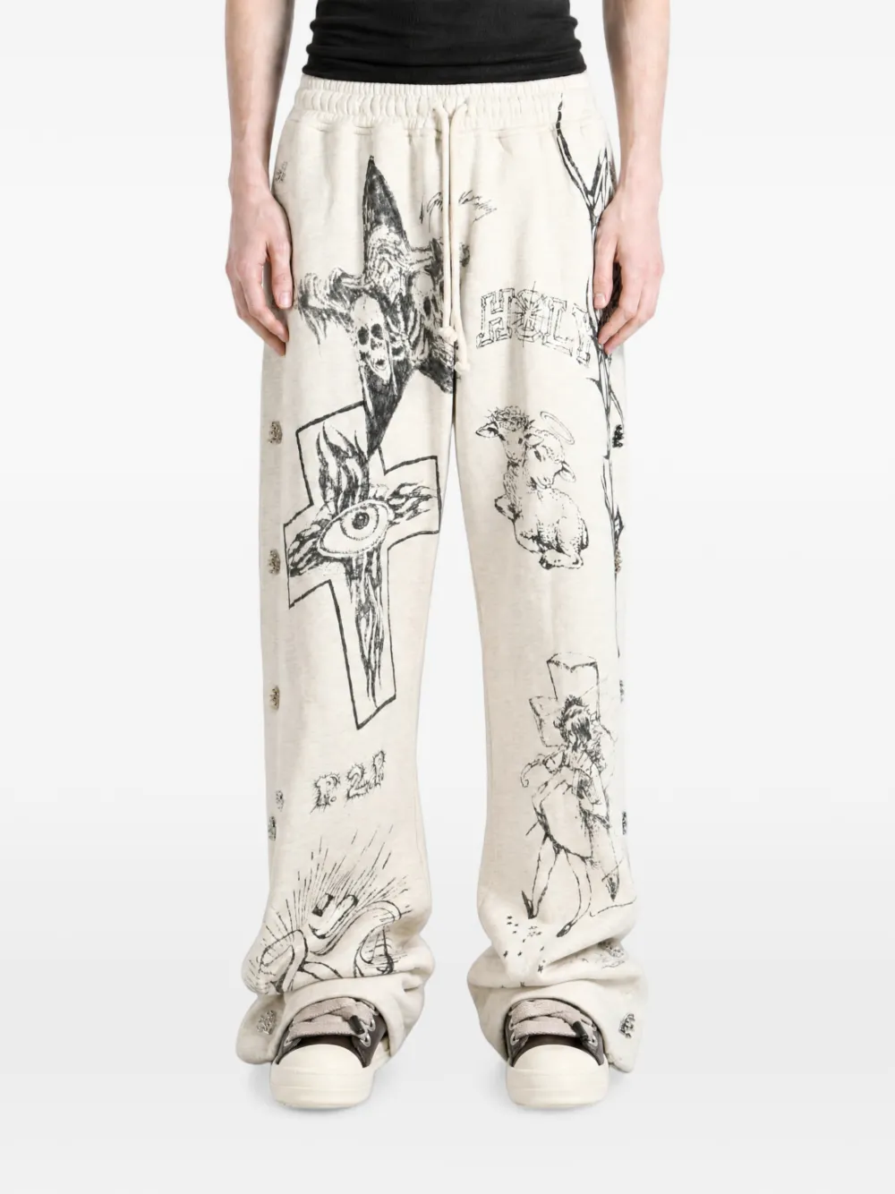 HELLSTAR Trainingsbroek met print Beige