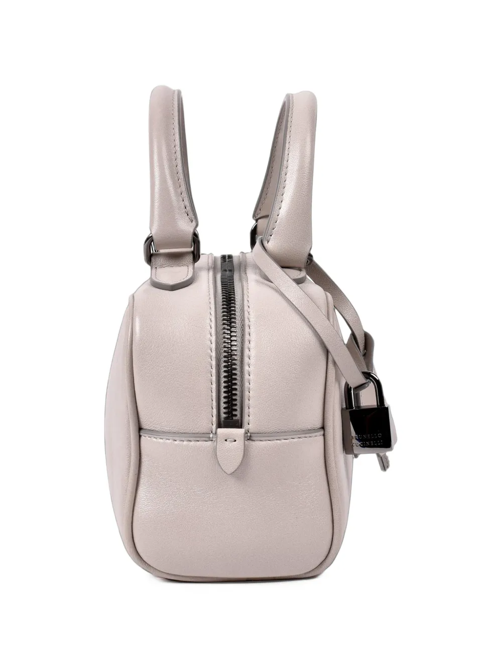 Brunello Cucinelli padlock-detail leather tote bag Beige