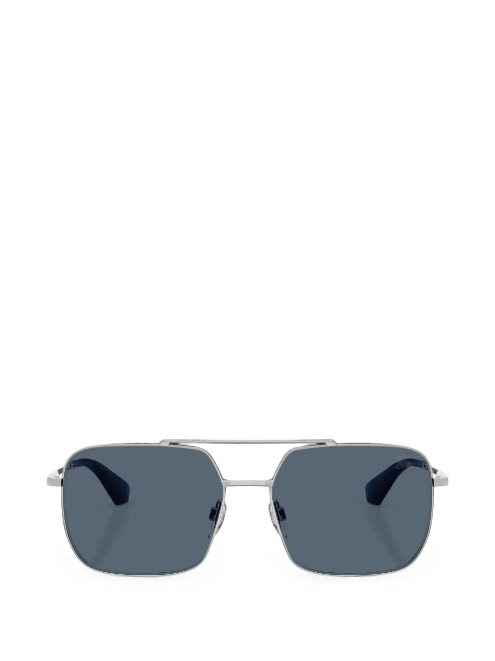 Burberry check-engraved pilot-frame sunglasses