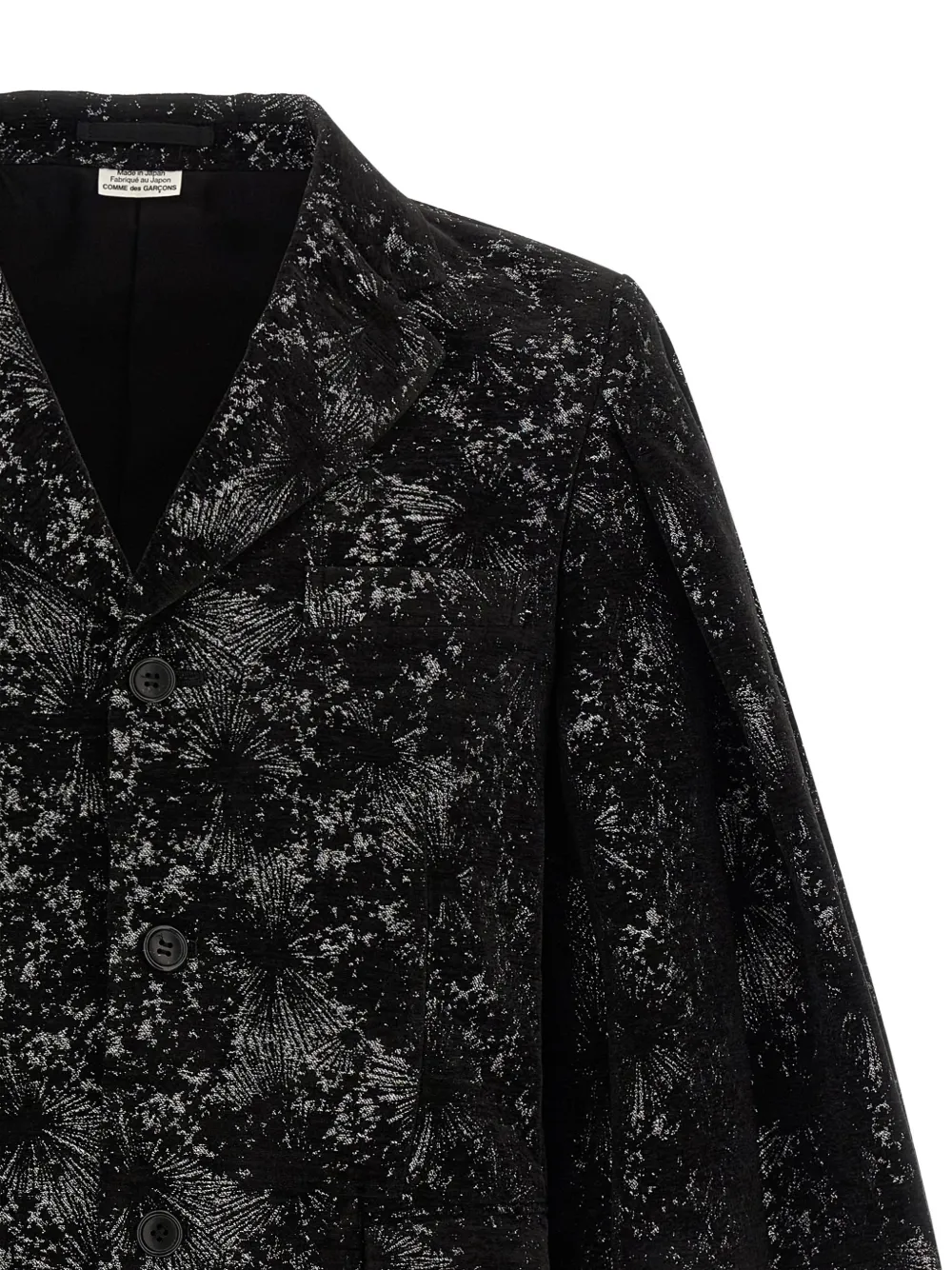 Comme des Garçons Homme Plus Blazer met wijde mouwen en abstract patroon Zwart