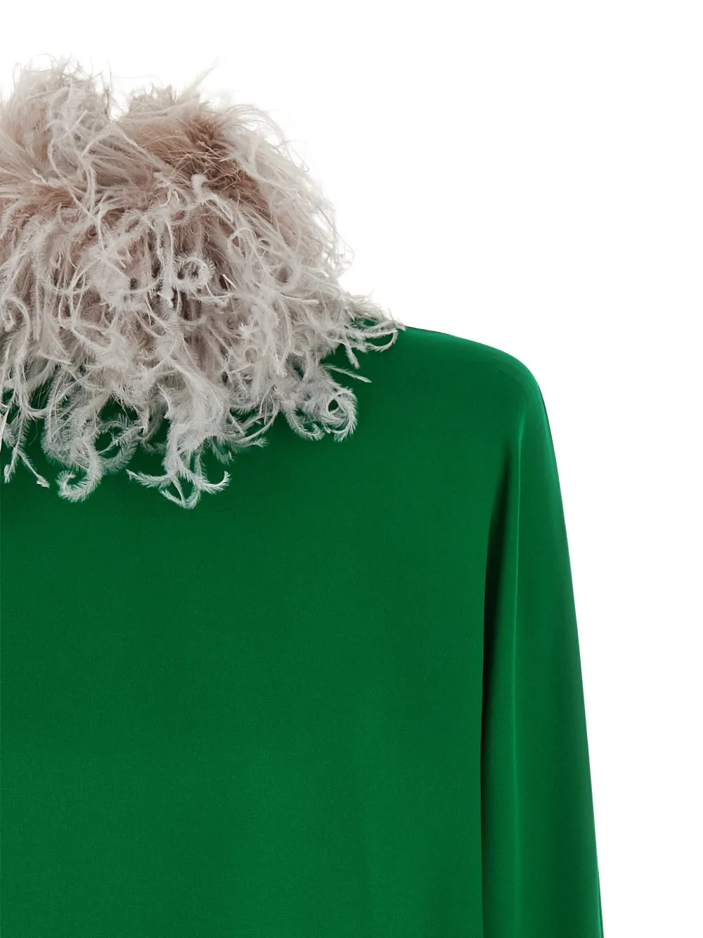 Valentino Garavani feather-embellished mini dress Groen