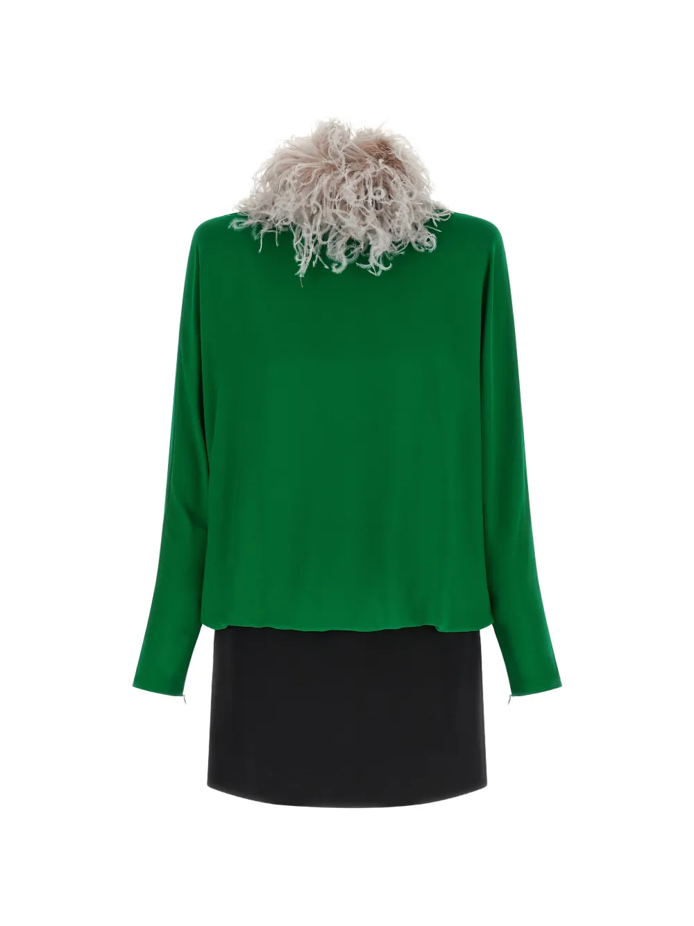 Valentino Garavani feather-embellished mini dress Groen