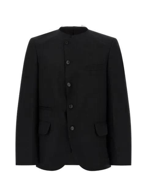 Black Comme Des Garçons raw-cut collarless blazer