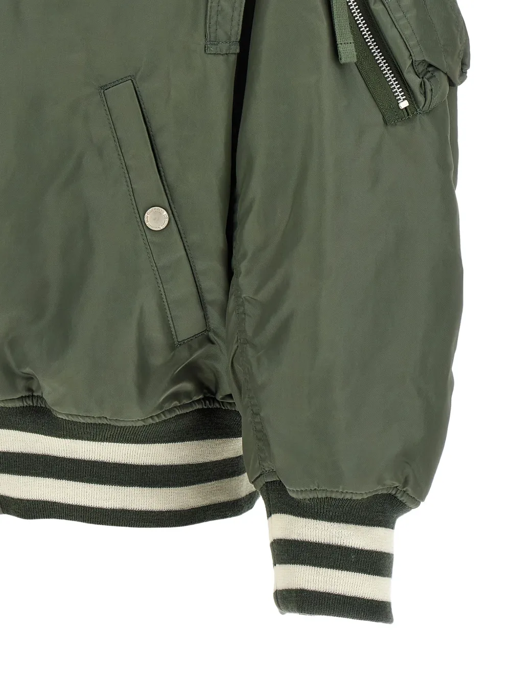Comme des Garçons Homme patch-detail striped-trim jacket Groen