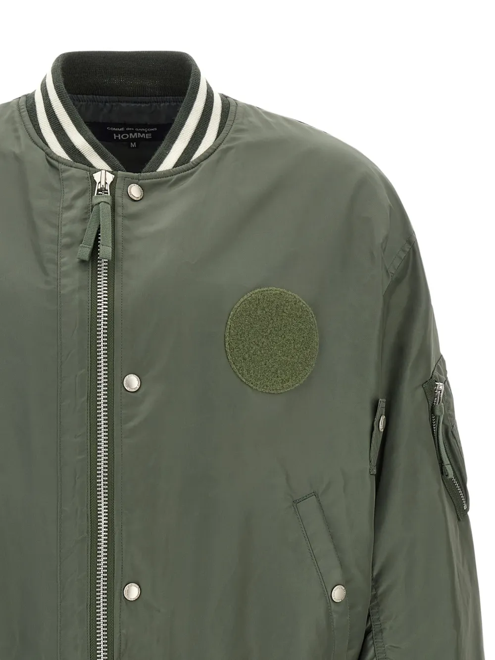Comme des Garçons Homme patch-detail striped-trim jacket Groen