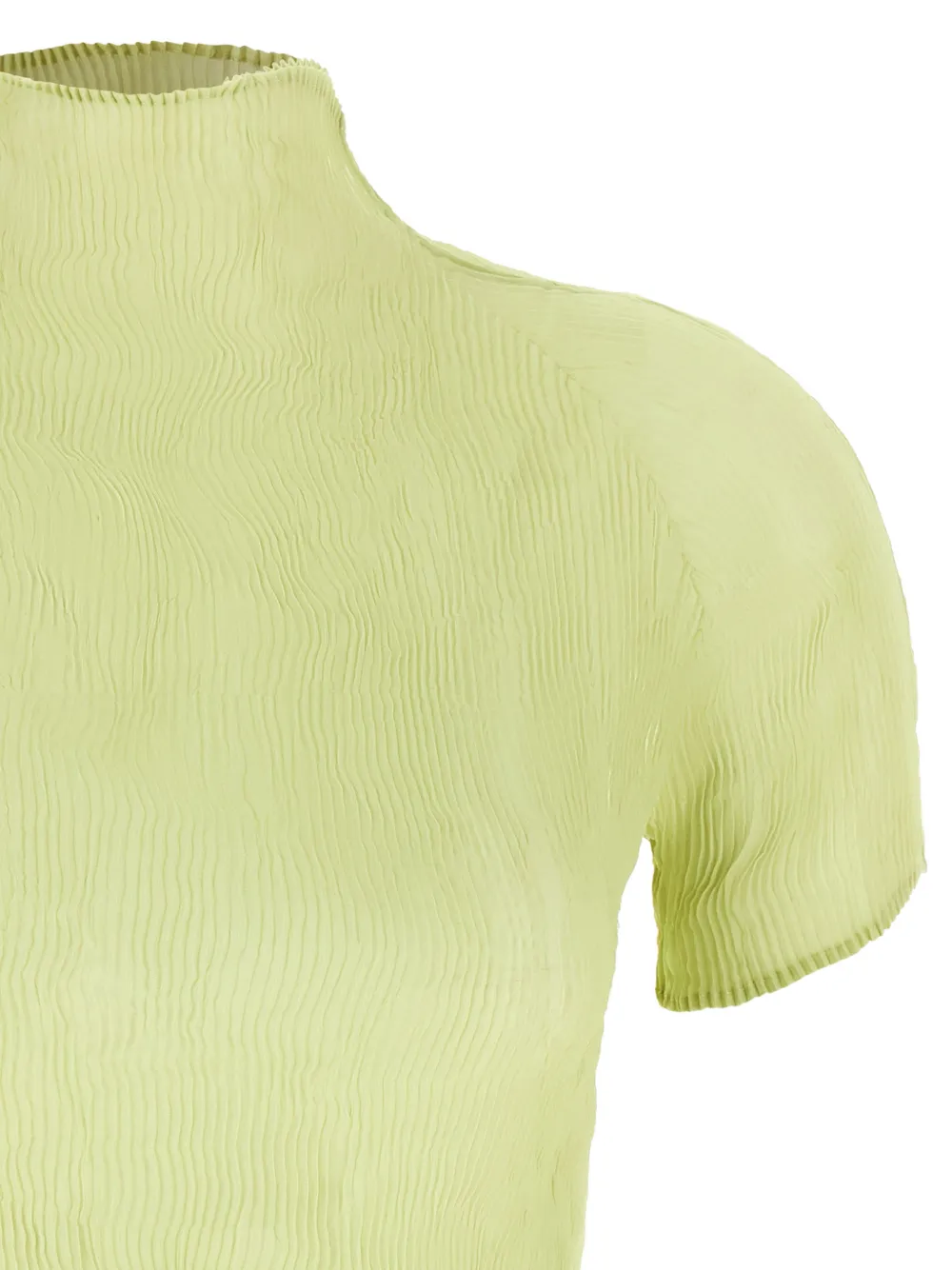 Issey Miyake Chiffon Twist 1 geplooide blouse Groen