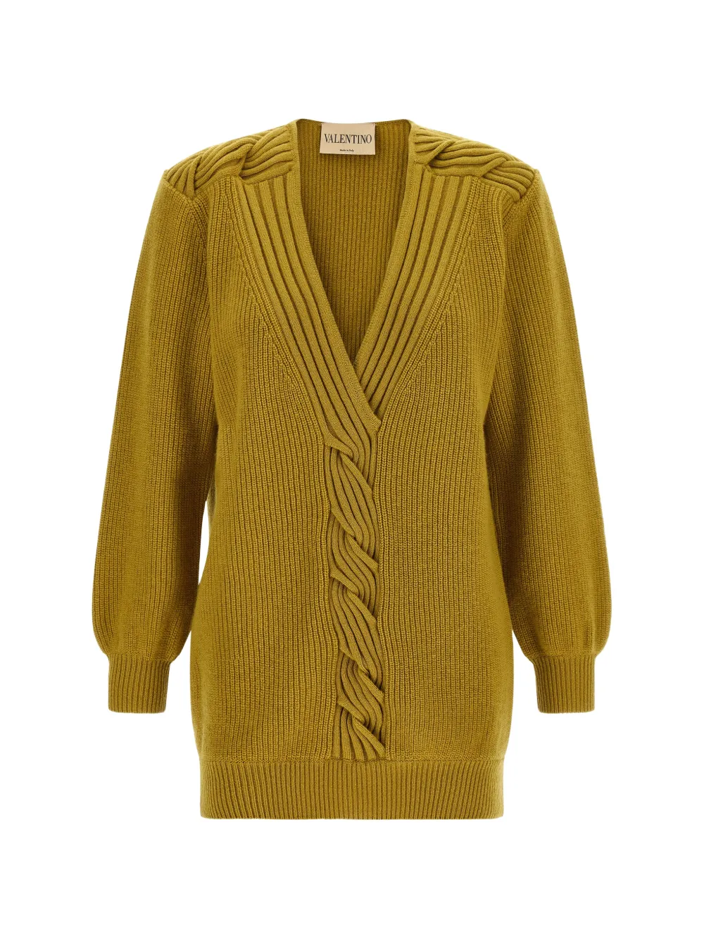 Valentino Garavani braided ribbed-knit sweater