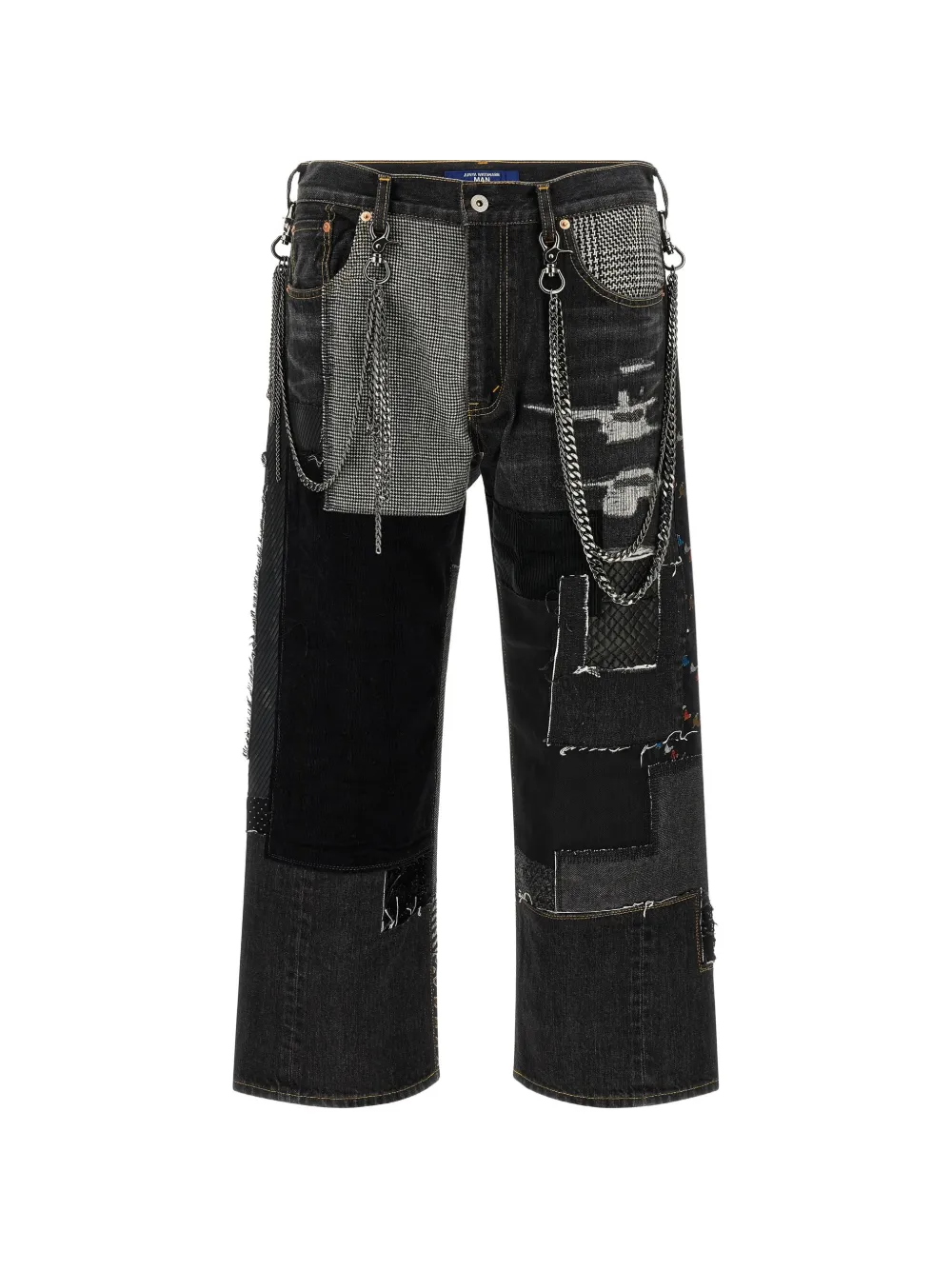Junya Watanabe chain-link patchwork jeans