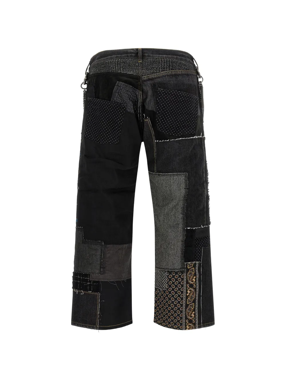Junya Watanabe MAN chain-link patchwork jeans Blauw