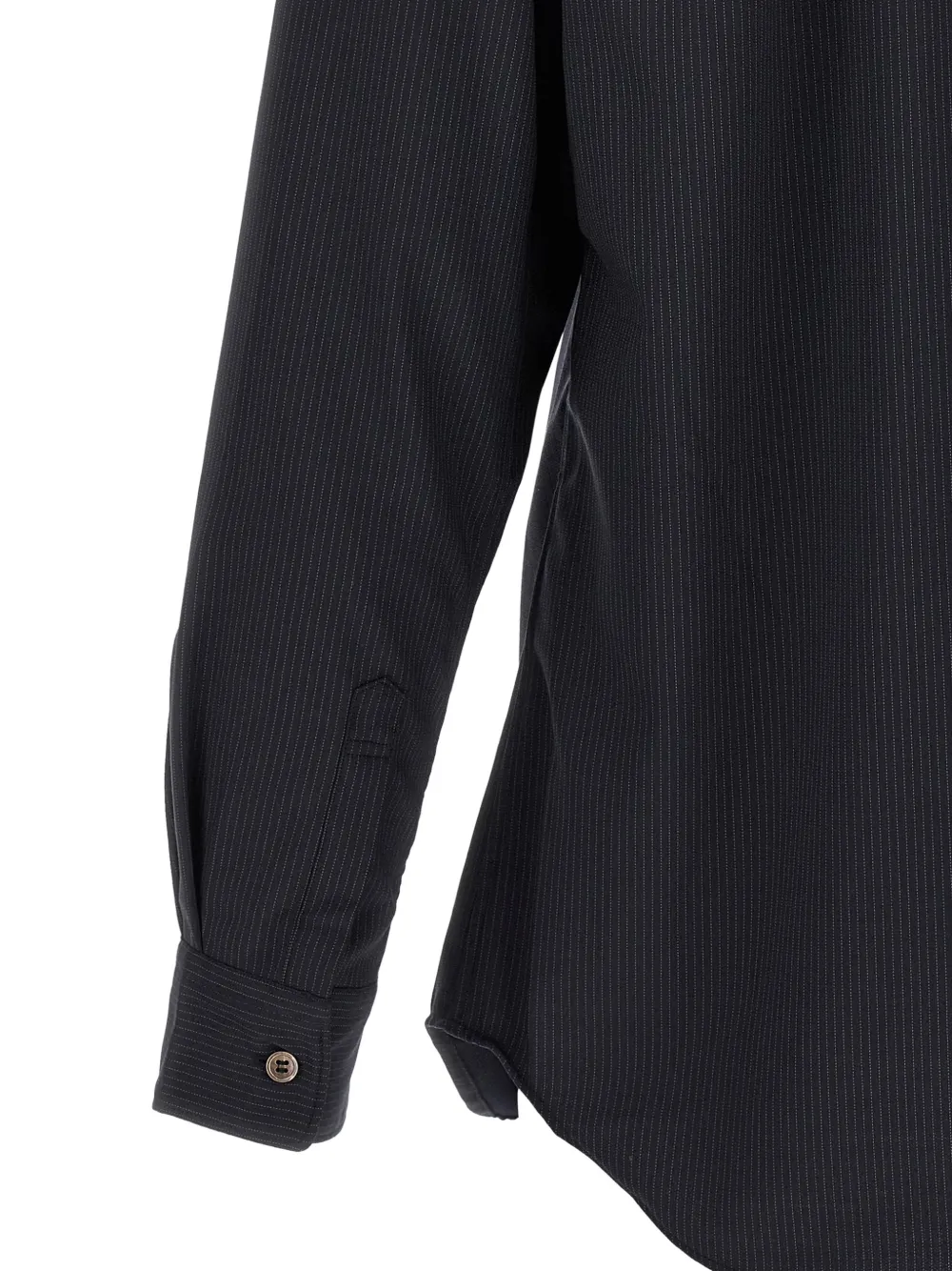 Comme Des Garçons Shirt Overhemd met asymmetrische zoom en krijtstreep Blauw