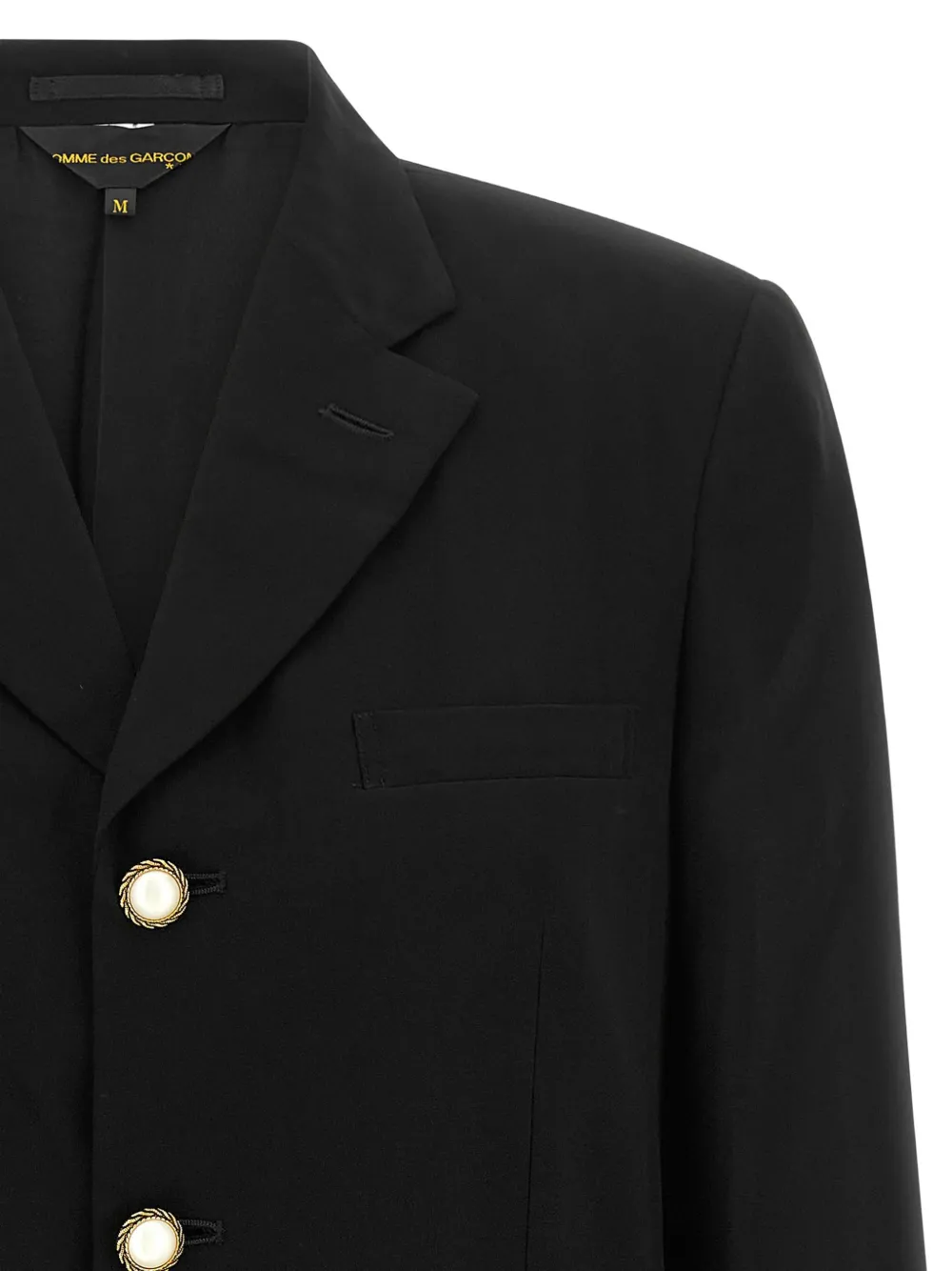 Comme Des Garçons Blazer met enkele rij juweelknopen Zwart