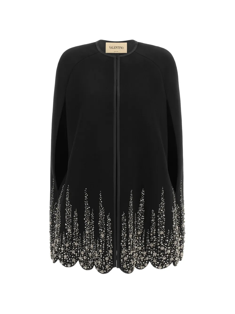Valentino Garavani embroidered compact drap cape Zwart