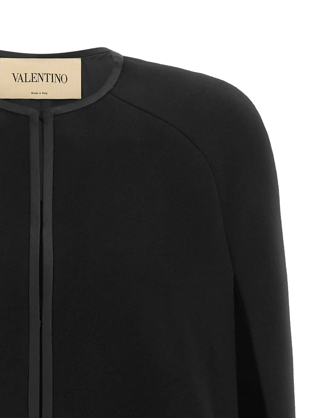Valentino Garavani embroidered compact drap cape Zwart