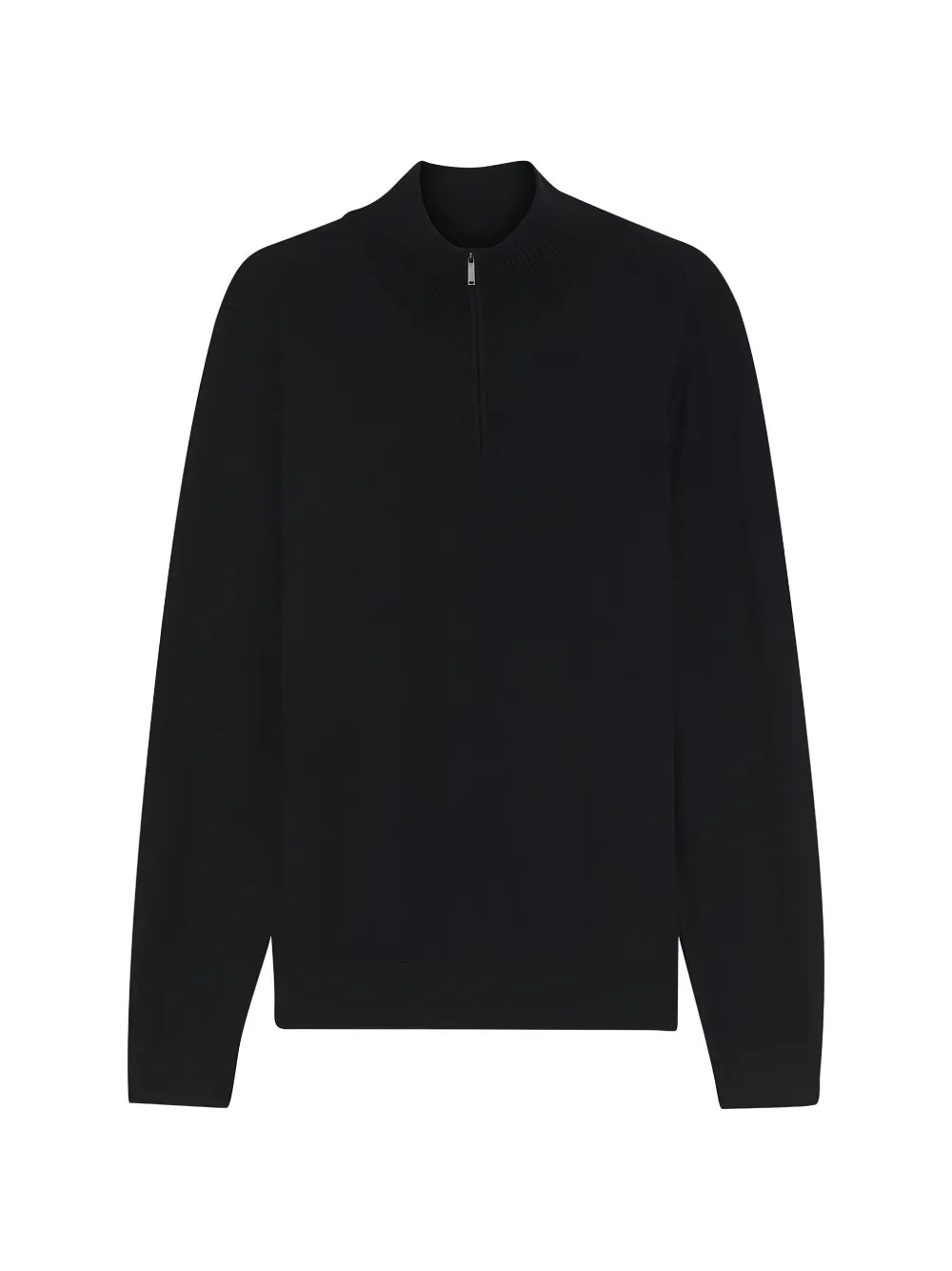 BOSS zip-neck sweater in wool, silk and cashmere | Blue | Image 1
