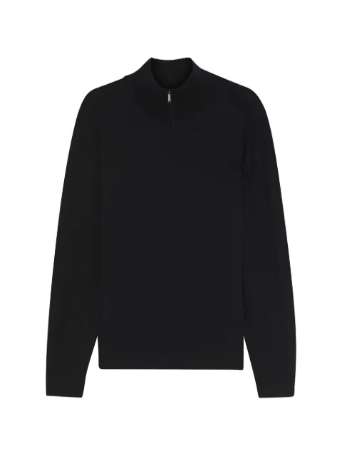 BOSS zip-neck sweater in wool, silk and cashmere