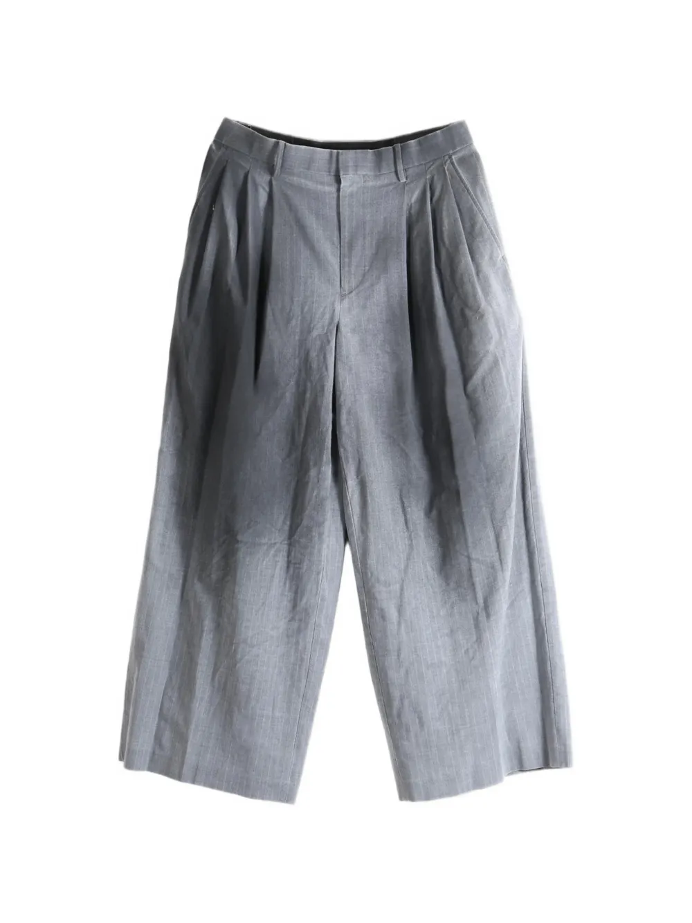 Doublet Pleated Pinstripe Trousers In Gray