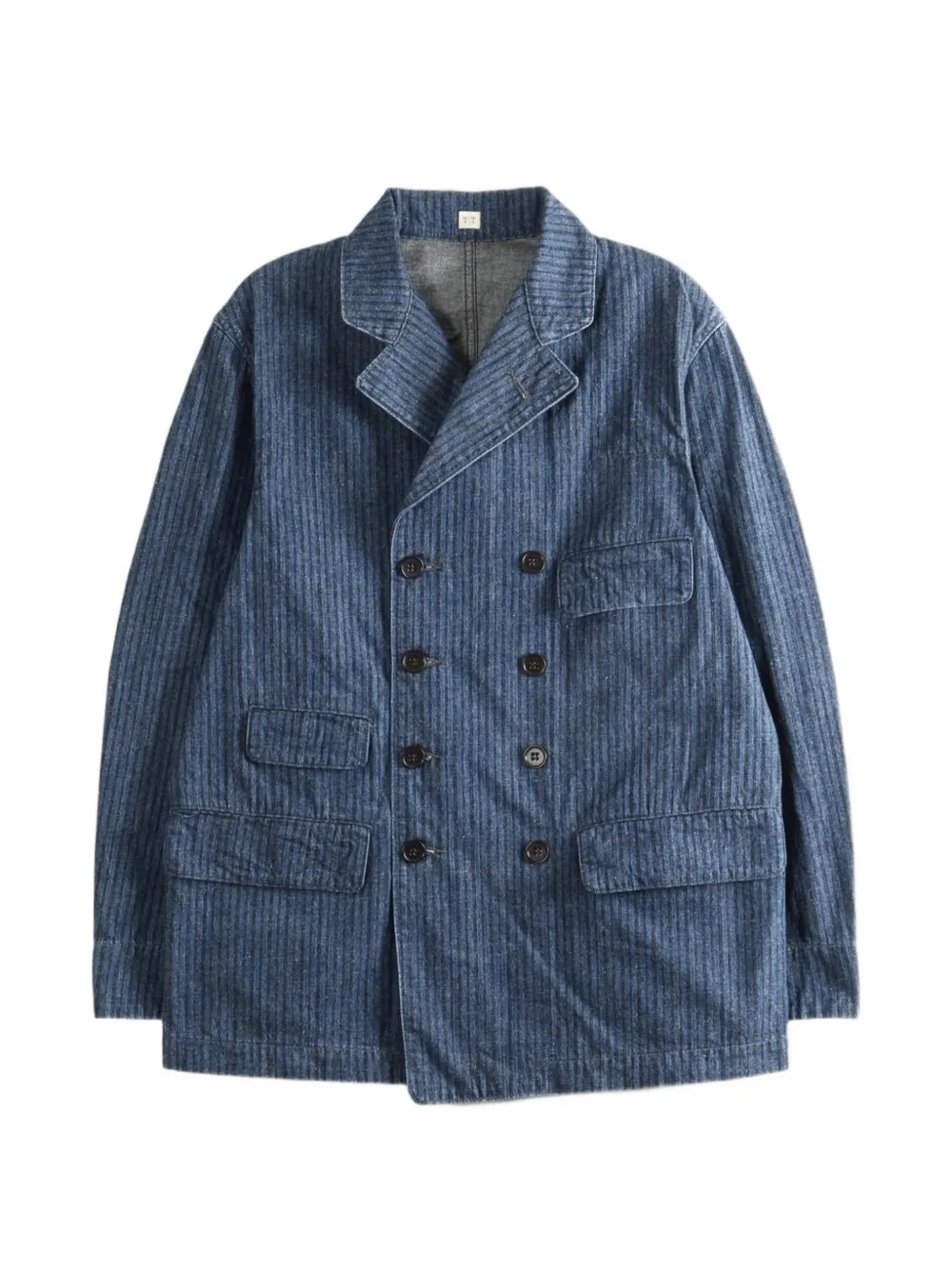 TAIGA TAKAHASHI Lot.722 double-breasted striped blazer - Blau