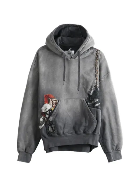 Doublet Twister faded patch-detail hoodie