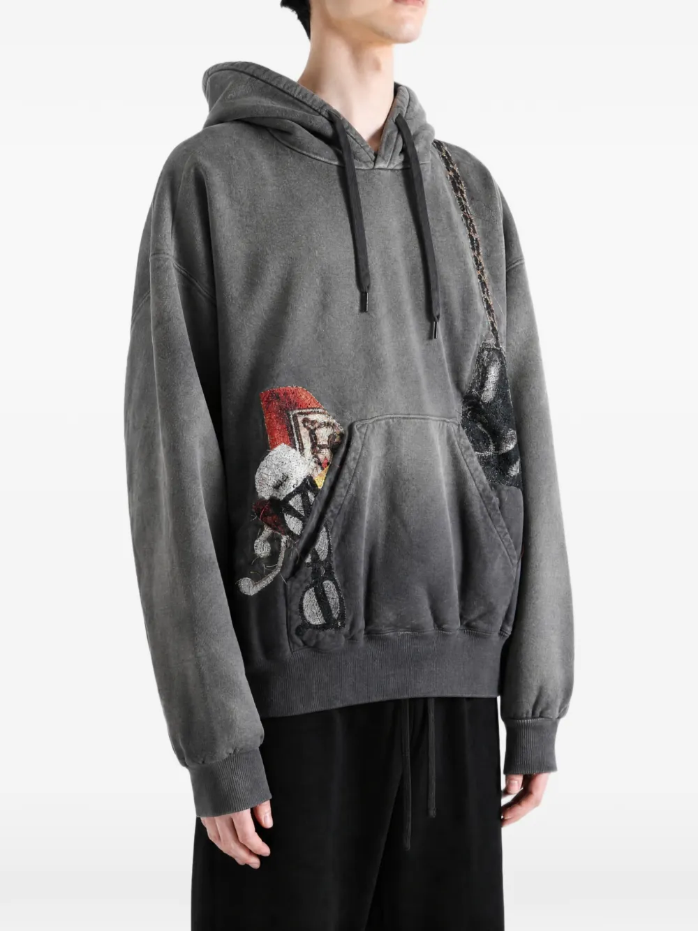 Doublet Hoodie met tassen-print Zwart