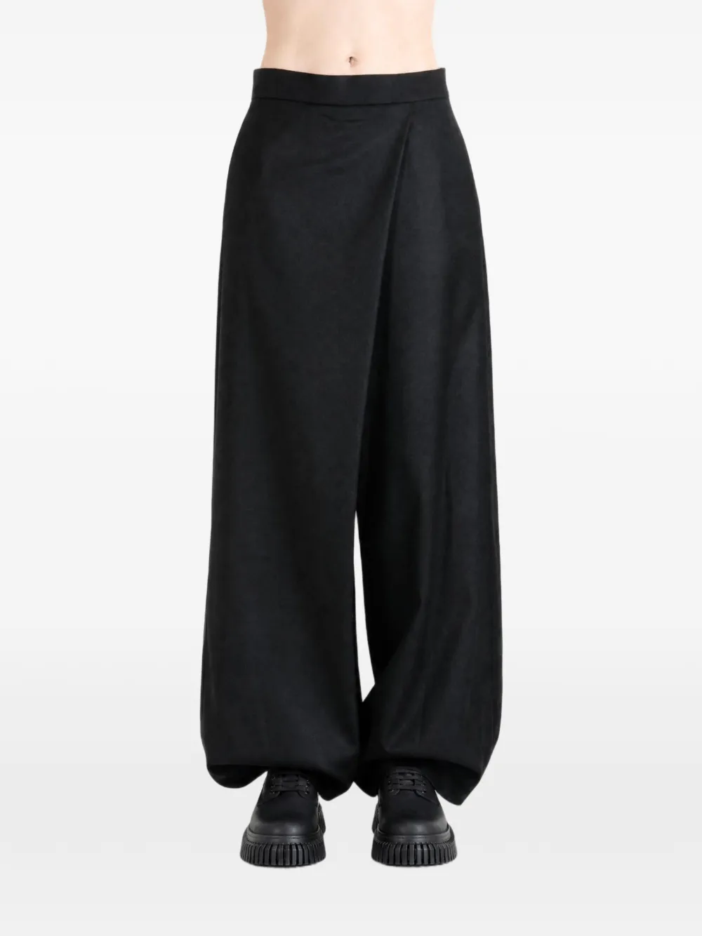 TAIGA TAKAHASHI elasticated-cuff wool trousers - Schwarz