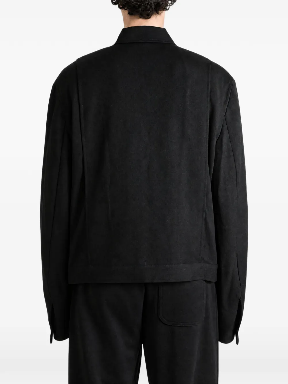 Doublet logo-print panelled jacket Zwart