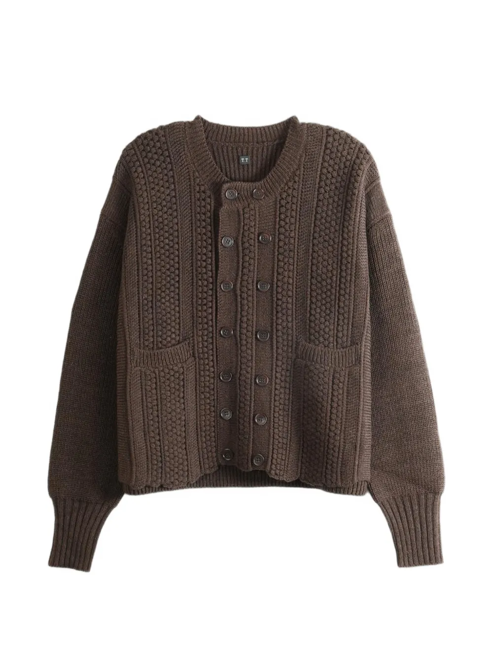 TAIGA TAKAHASHI LOT.506 double-breasted textured-knit cardigan - Brown