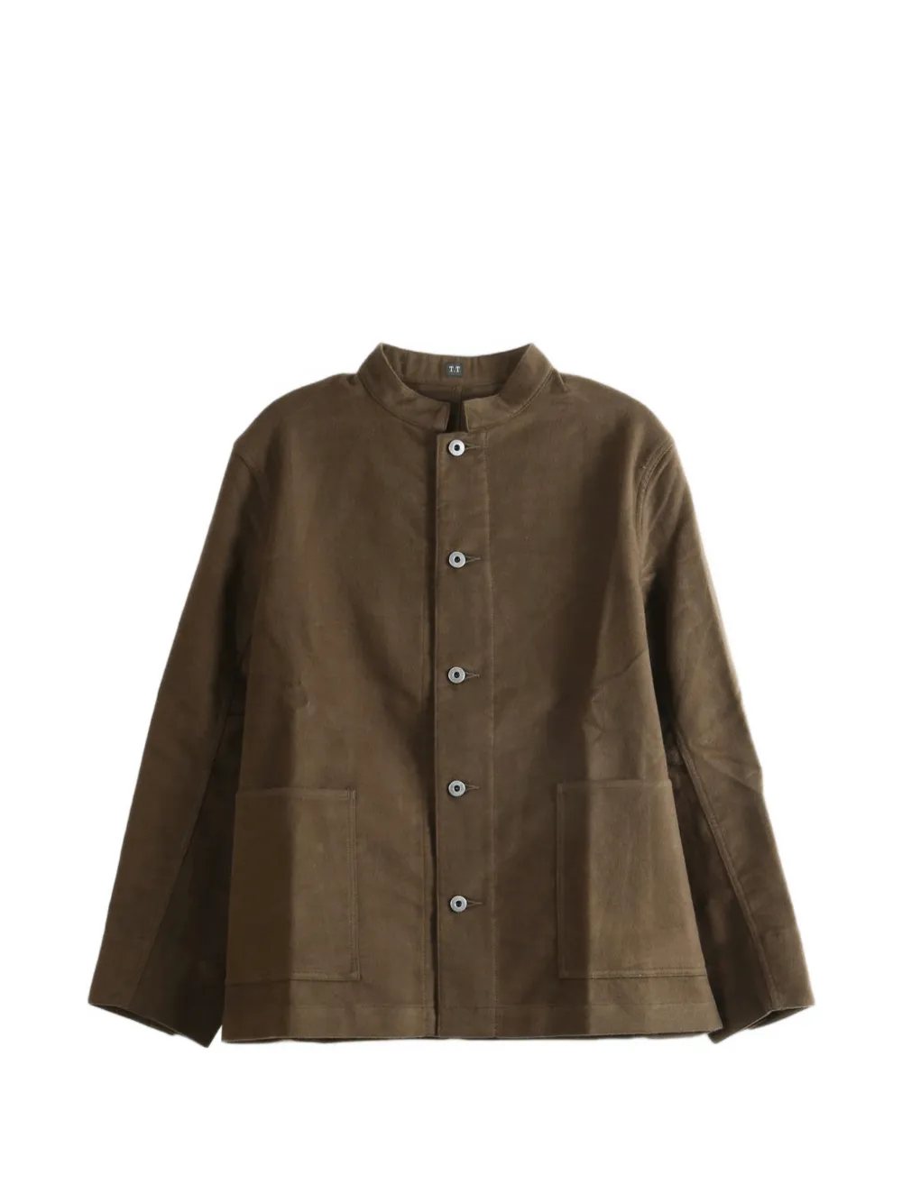 TAIGA TAKAHASHI Lot.307 buckled-strap band-collar jacket - Braun