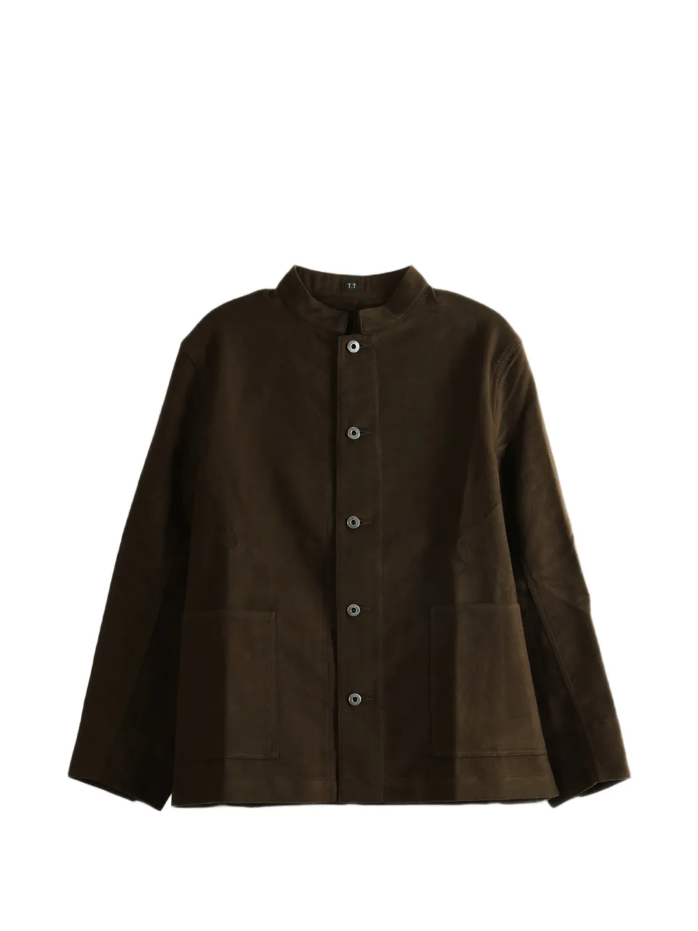 TAIGA TAKAHASHI Lot.307 buckled-strap band-collar jacket - Marrone