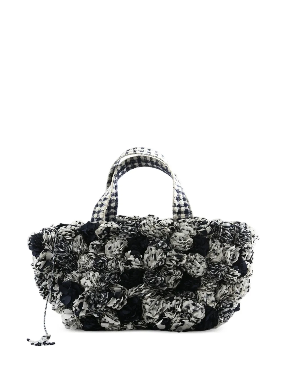 Pero floral-appliqué gingham-pattern tote bag